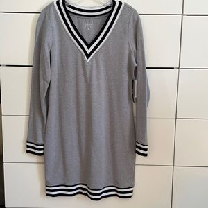 Gray long sleeve shirt dress